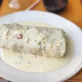 Surf and Turf Burrito with $3 Cheese sauce