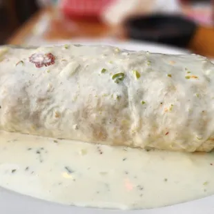 Surf and Turf Burrito with $3 Cheese sauce