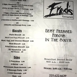 breakfast menu