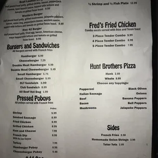 the menu
