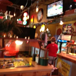 interior, burgers