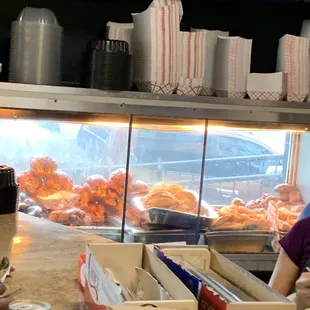 a woman at the counter