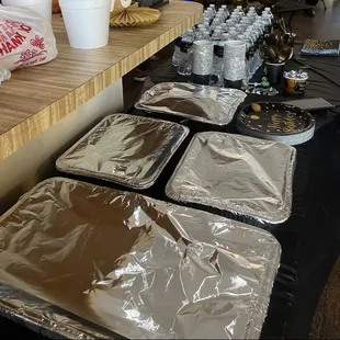 Fredy&apos;s food waiting to be unwrapped.
