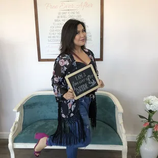 Lobby area with sign .