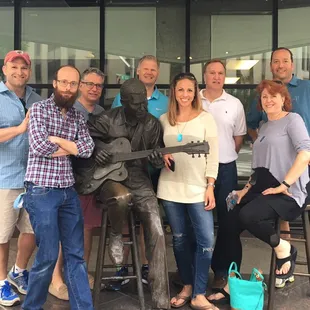 Fun group hanging with Chet Atkins today on on our downtown walking tour. #Nashville