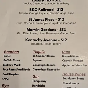 menu