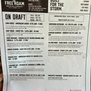 Beer selection as of 11-15-24