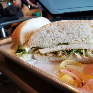 Asian marinated baked tofu sandwich