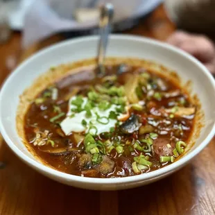 a bowl of chili soup