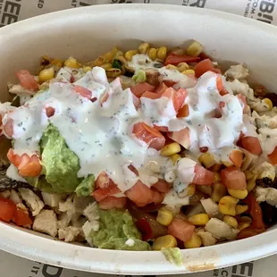 White burrito chicken bowl