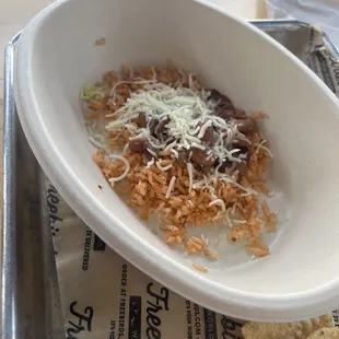 This was my $5 kids bowl. Lucky for me, my toddler wasn't very hungry, but this is absurd how little food was in the bowl.