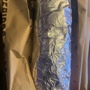 a wrapper wrapped in foil