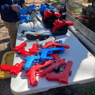 Jelly ball gun set up