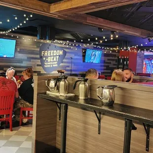 From the bar. Casual dining in the hotel