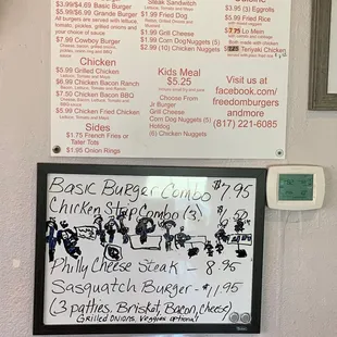 menus and prices