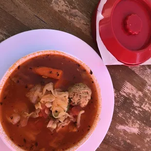 Albondigas Meatballs with Shrimp Soup