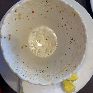 Empty albóndiga soup