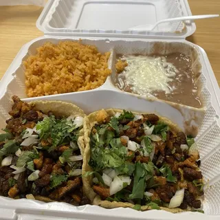 2 Pieces Soft Tacos Plate Lunch