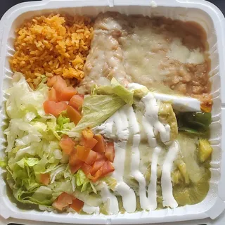 Veggie Enchiladas Plate Lunch