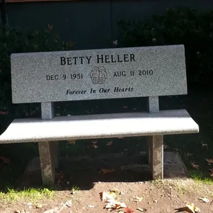 a memorial bench