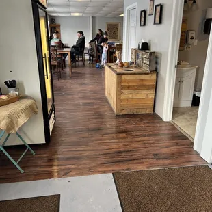 Indoor seating areas and bathrooms