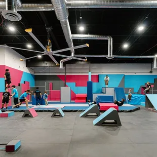 Open gym time for athletes to explore the parkour gym in riverside