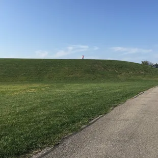 Haniah on top of a huge mound overlooking the park. We a snack at the top.