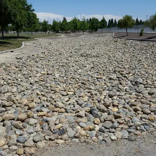 Rock area  with what used to be i think water...