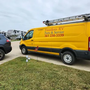 Freedom RV Service van, owner Wesly Denney.