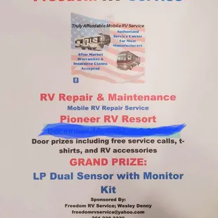 Ad from Freedom RV Service
