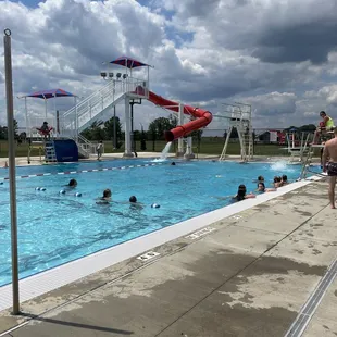 Diving board and deep end slide
