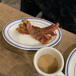 The bacon was tasty.