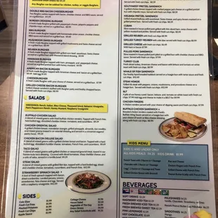 Lunch menu.