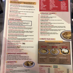 Breakfast menu.
