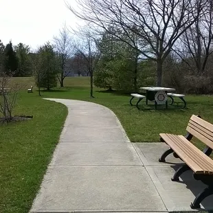 paved path to the playground