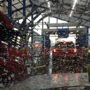 Getting a good scrub.