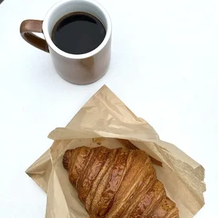 Hot Long Black, Butter Croissant