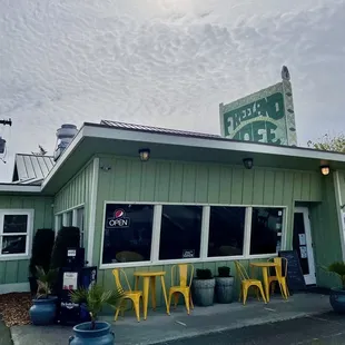 the front of the restaurant