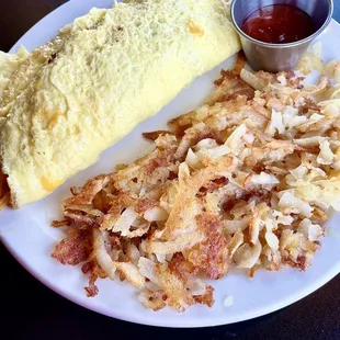 Bacon and cheese omelette