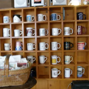 mug wall at Freeland Café