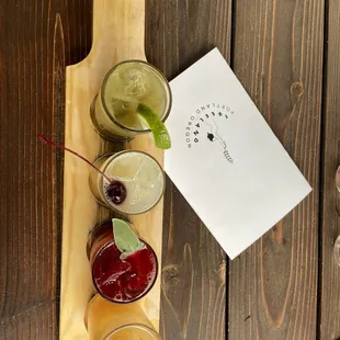 Seasonal cocktail flight