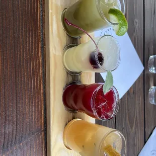 Seasonal cocktail flight
