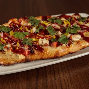 BBQ Chicken &amp; Bacon Flatbread Pizza