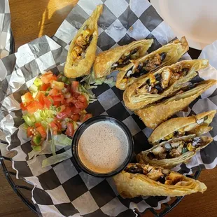 Southwest chicken egg rolls