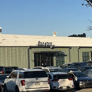 a parking lot full of cars