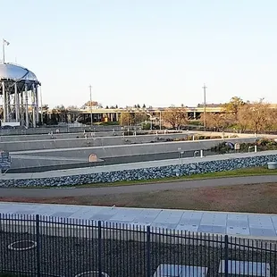 Another look of the facility from afar, featuring the water tower.