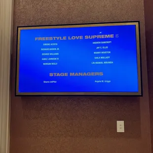 stage names on the wall