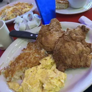 Breaded and fried pork chops which
