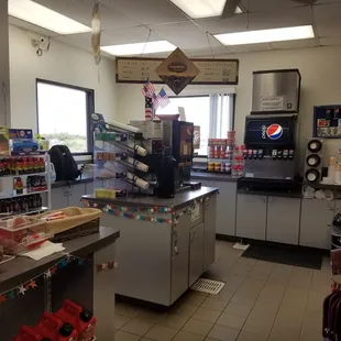 the inside of a convenience store
