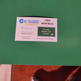 Make sure you get a free car wash with your oil change to Jet Splash